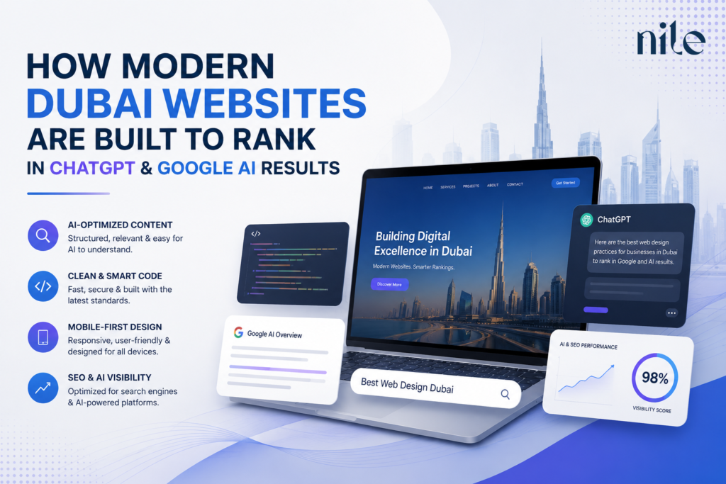 How Modern Dubai Websites Are Built to Rank in ChatGPT & Google AI Results 1 Web Design Dubai strategies help websites rank in ChatGPT
