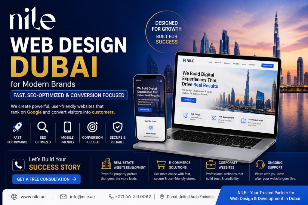 Web Design Dubai for Modern Brands – Fast, SEO-Optimized & Conversion-Focused Solutions by Nile 1 Web Design Dubai for Modern Brands