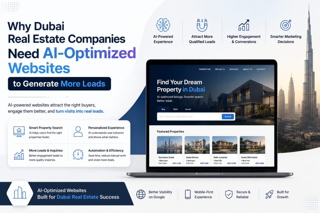 Why Dubai Real Estate Companies Need AI-Optimized Websites to Generate More Leads 1 AI-optimized real estate websites dubai leads